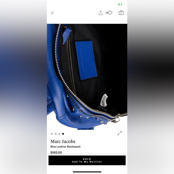 Marc Jacobs backpack blue with studs used in great conditio - Picture 2 of 3